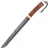 Viking Seax with Damascus Steel Blade and Wood-and-Bone Handle