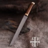 Viking Seax with Carbon Steel Blade and Wood-and-Bone Handle
