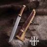 Viking Seax with Carbon Steel Blade and Wood-and-Bone Handle