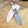 Damascus Steel Knife, with hilt of wood & bone, approx. 22.5cm - sale