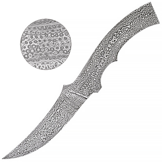 Polotovar nože z damaškové oceli 512 vrstev, damašková čepel