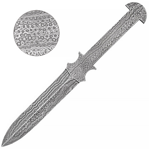 Damašková čepel nože 512 vrstev použitelná i jako vrhací nůž