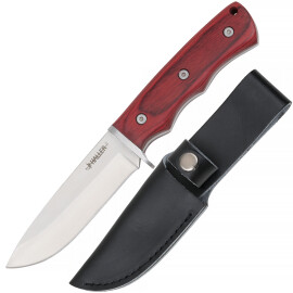 Outdoor knife with fixed blade and Pakka wood handle