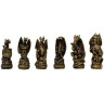 Chess pieces Dragons, gold and silver pieces with glass chess board