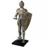 56cm figure of armored knight with shield and morning star
