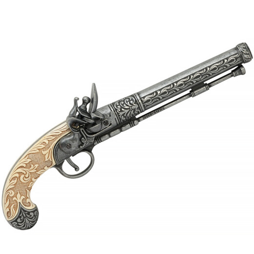 Ozdobná pistole s rukojetí z imitace slonoviny