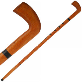 Wooden walking cane, hand-carved and painted
