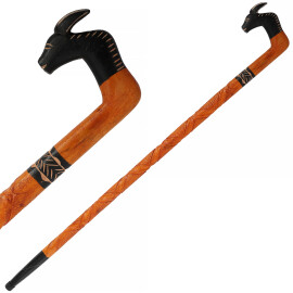 Walking cane with roe deer handle - Sale