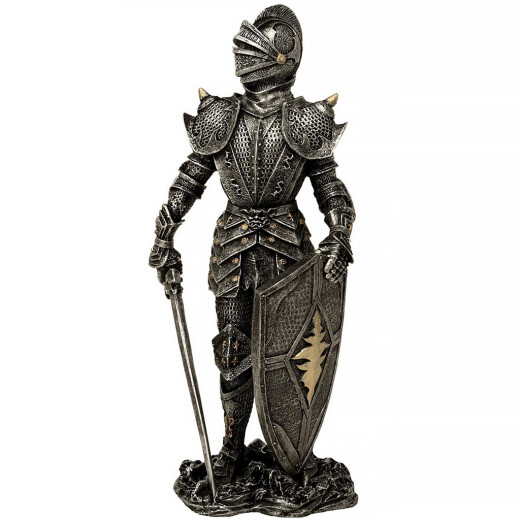 Knight with thorns on the pauldrons, with sword and shield