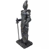 Ritter Figur mit Schwert und Schild silberfarben, reich verziert
