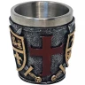 Shot glass Knight's Coat of Arms and Templar Cross, set of 4