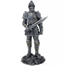 Knight figures silver colored set of 4