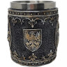 Goblet in chain armor with knight and eagle coat of arms