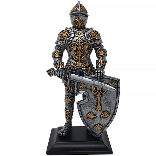 Ritter Figur mit Schwert und Lilienschild