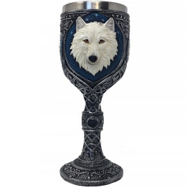 Chalice with arctic wolf