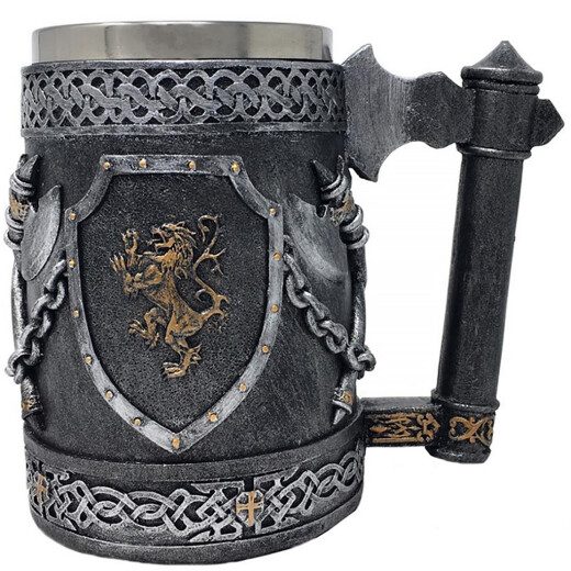 XL knight goblet with lion crest and axes