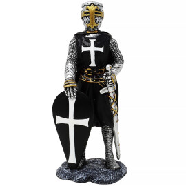 Rytíř německého řádu s mečem, štítem a pláštěm - soška