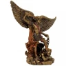Archangel Michael defeats the devil, figure bronzed