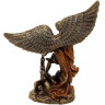 Archangel Michael defeats the devil, figure bronzed