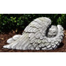 Zahradní socha anděl 16x31cm dítě spící na andělských křídlech, šedo-zelená patina