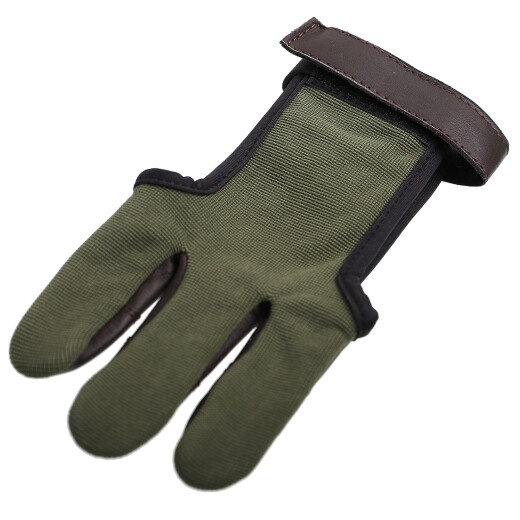 Lukostřelecká rukavice zelená Bavlna Acer & kůže