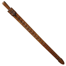 Jednoduchá kožená pochva na meč s poutkem na opasek