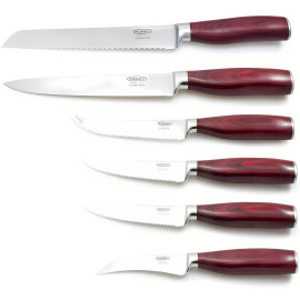6 kitchen knives for grilling, action set Ruby