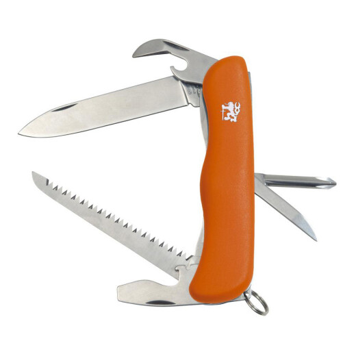Kapesní zavírací nůž Praktik oranžový 115-NH-6/BK