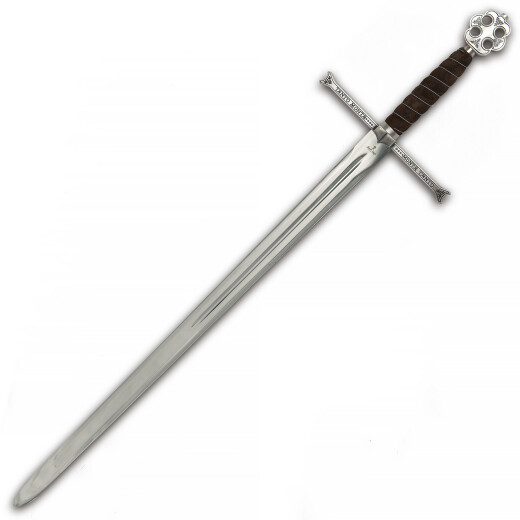 Velký katolický královský meč, povrchová úprava starostříbro, 120cm