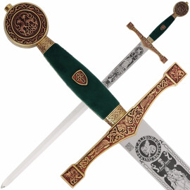 Pozlacený meč Excalibur s hlubokým leptem