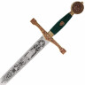 Goldenes Excalibur Schwert mit Tiefenätzung