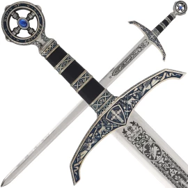Silbernes Robin Hood Schwert mit Tiefätzung