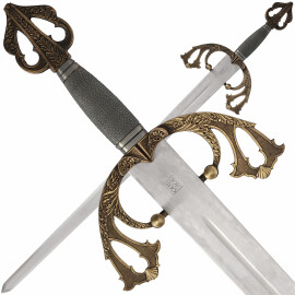 Schwert Tizona von El Cid, Parier und Knauf Messingfinish