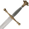 Krátký meč Karel V, záštita a hlavice s mosazným povrchem