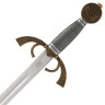 Krátký meč Velký Kapitán, záštita a hlavice s mosazným povrchem