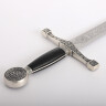 Excalibur Kurzschwert, Parier und Knauf mit Silberfinish