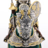 Mounted English Knight with Dragon on Helmet and Silver-Gold finish