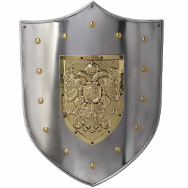 Metal shield with embossed coat of arms of Toledo