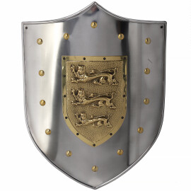 Metal shield with embissed coat of arms Richard Lion Heart