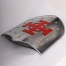 Metal shiled with Red Celtic Cross