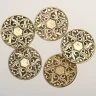Brass button with rose pattern 26mm