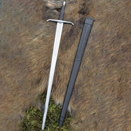 Italian One-Hand-and-a-Half Sword w. scabbard, practical blunt