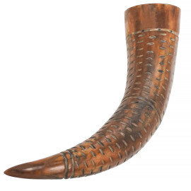 Medieval Viking Drinking Horn with Engraved Specs Handcrafted Genuine Ox Horn