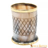 Medieval Viking Horn Shot Glass with Pure Brass Rim Handcrafted Genuine Ox Horn