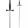 Ritual Sword with Black Cross Guard, 32" with Scabbard