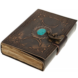 Paper Leather Journal Two Moons and Stone