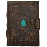 Leder Notizbuch mit zwei Monden und einem Stein