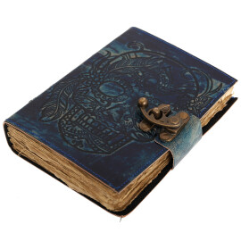 Paper Leather Journal with Mexican skeleton skull