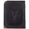Černý kožený zápisník s pentagramem, pamětní kniha 18x23cm