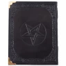Black Leather Notepad with Pentagram, Memorial Book 18x23cm